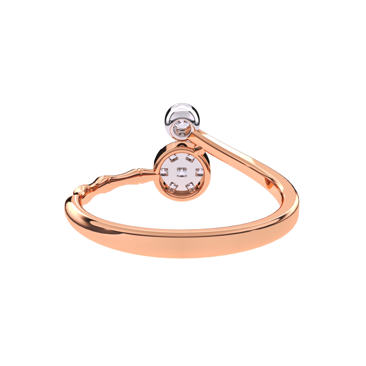 Charming Bypass Diamond Bamboo Ring
